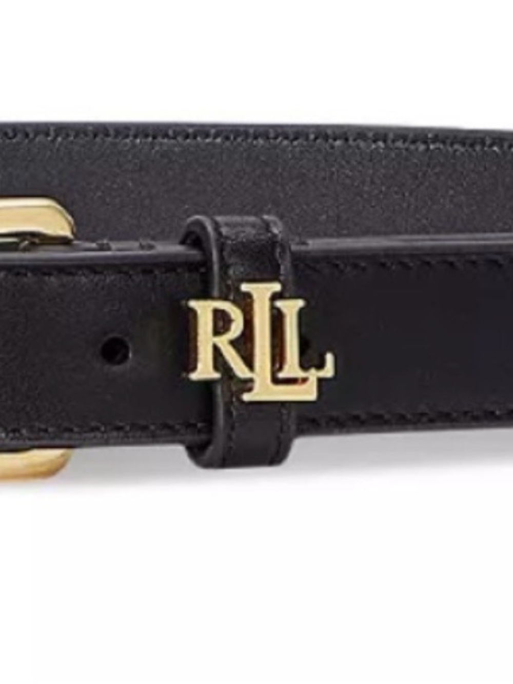 Ralph Lauren Black Leather
Belt with Gold RL Initial Accent size L
New